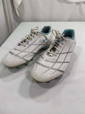 Under Armour Hydrastrike FG Soccer Cleats White Teal Women’s Size 8.5